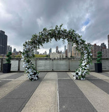 Load image into Gallery viewer, Floral Arch with Pillars + Urn + Floral Arrangements and Travel Fee RENTAL
