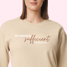 Load image into Gallery viewer, &quot;His Grace is Sufficient&quot; Beige &amp; Brown Pullover Sweatshirt
